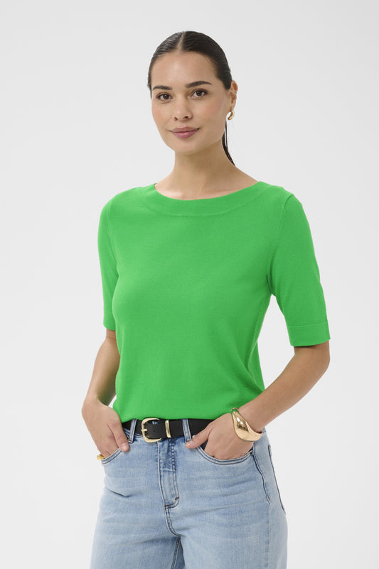 Kaffe Clothing KAlizza Boatneck Pullover Bright Green