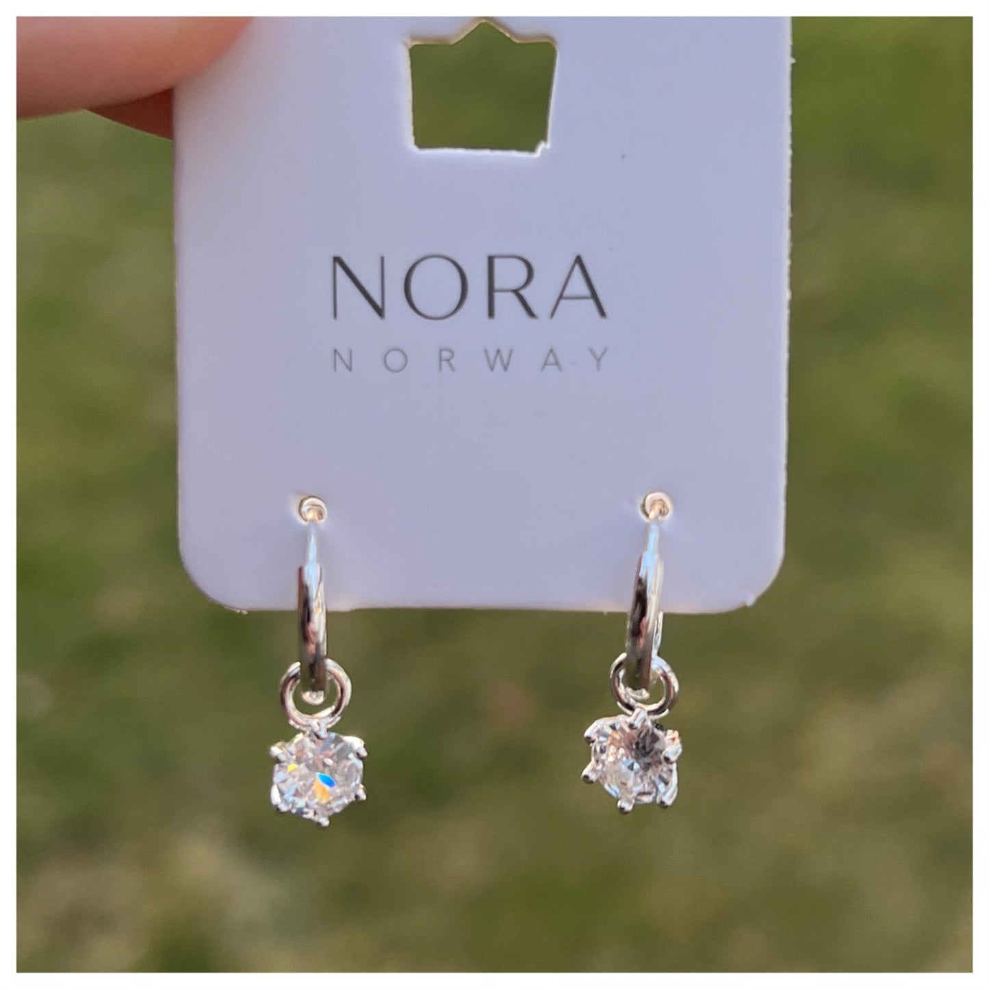 Nora Norway Kelly Drop Ear Silver Clear