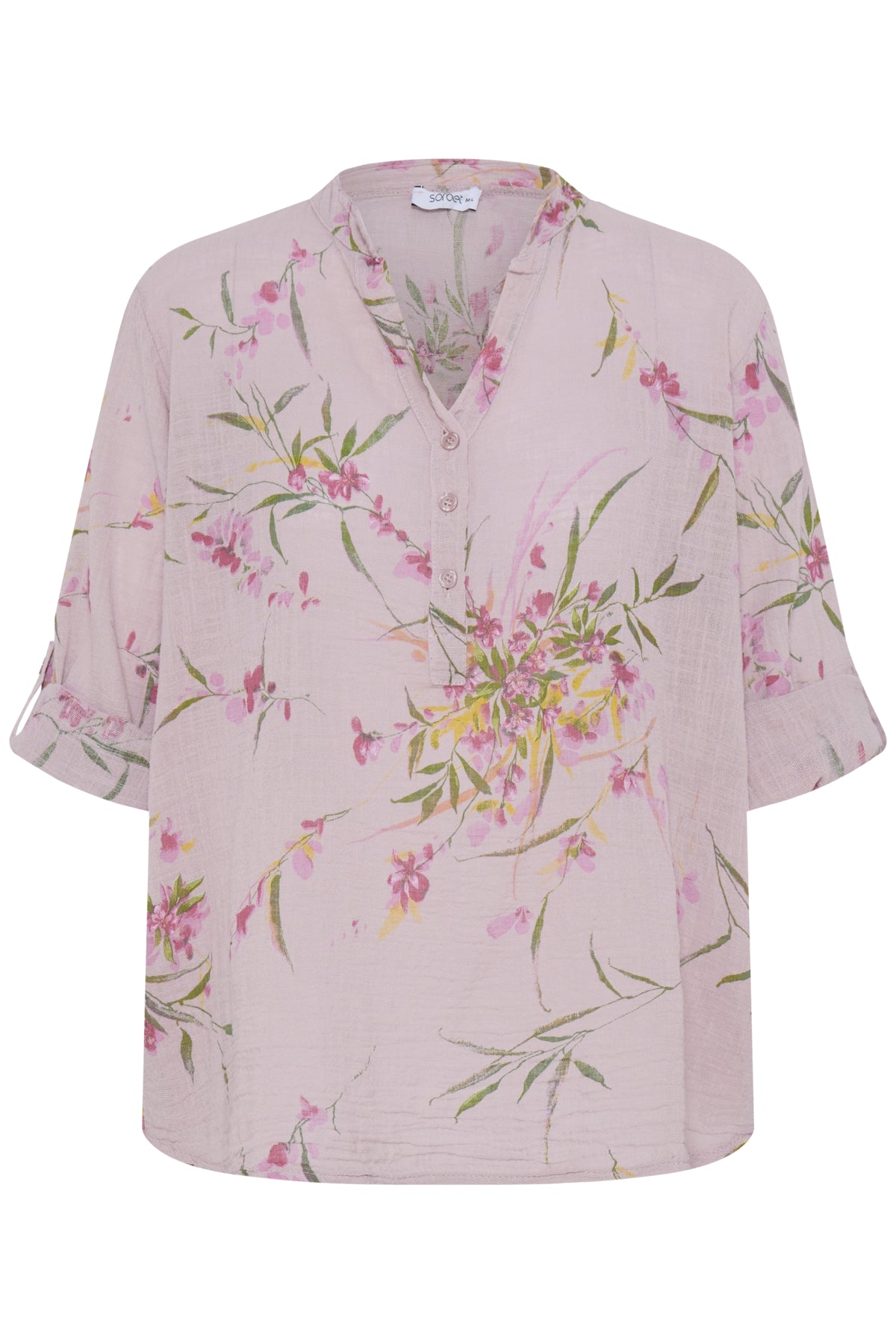 Sorbet SBalexa – Pudderrosa bluse med blomsterprint