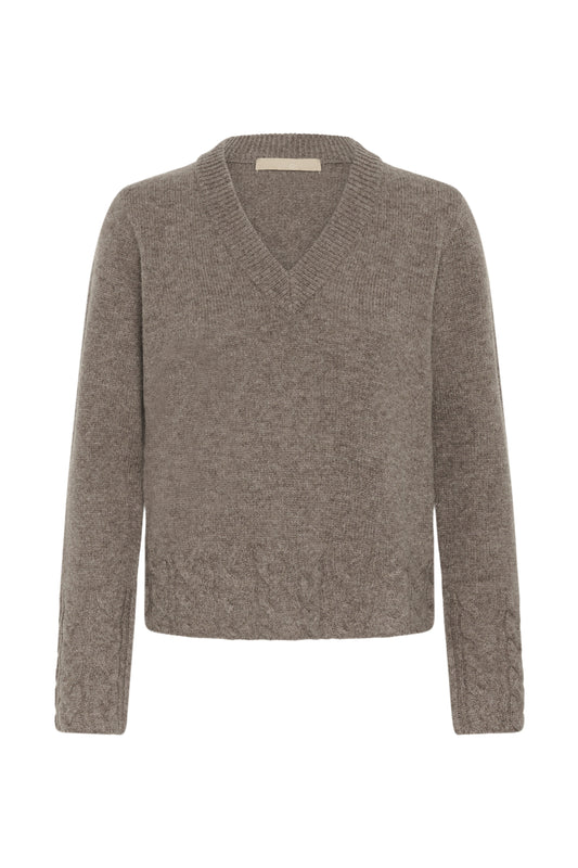 Culture CUmonia Vneck Pullover Falcon Melange
