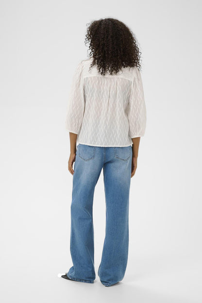 Kaffe Clothing KAgabriela V-neck Shirt Chalk