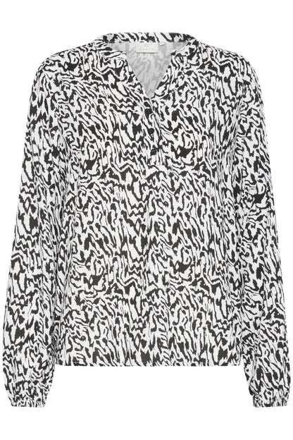 Kaffe Clothing KAmathilde Blouse Chalk/Black Graphic
