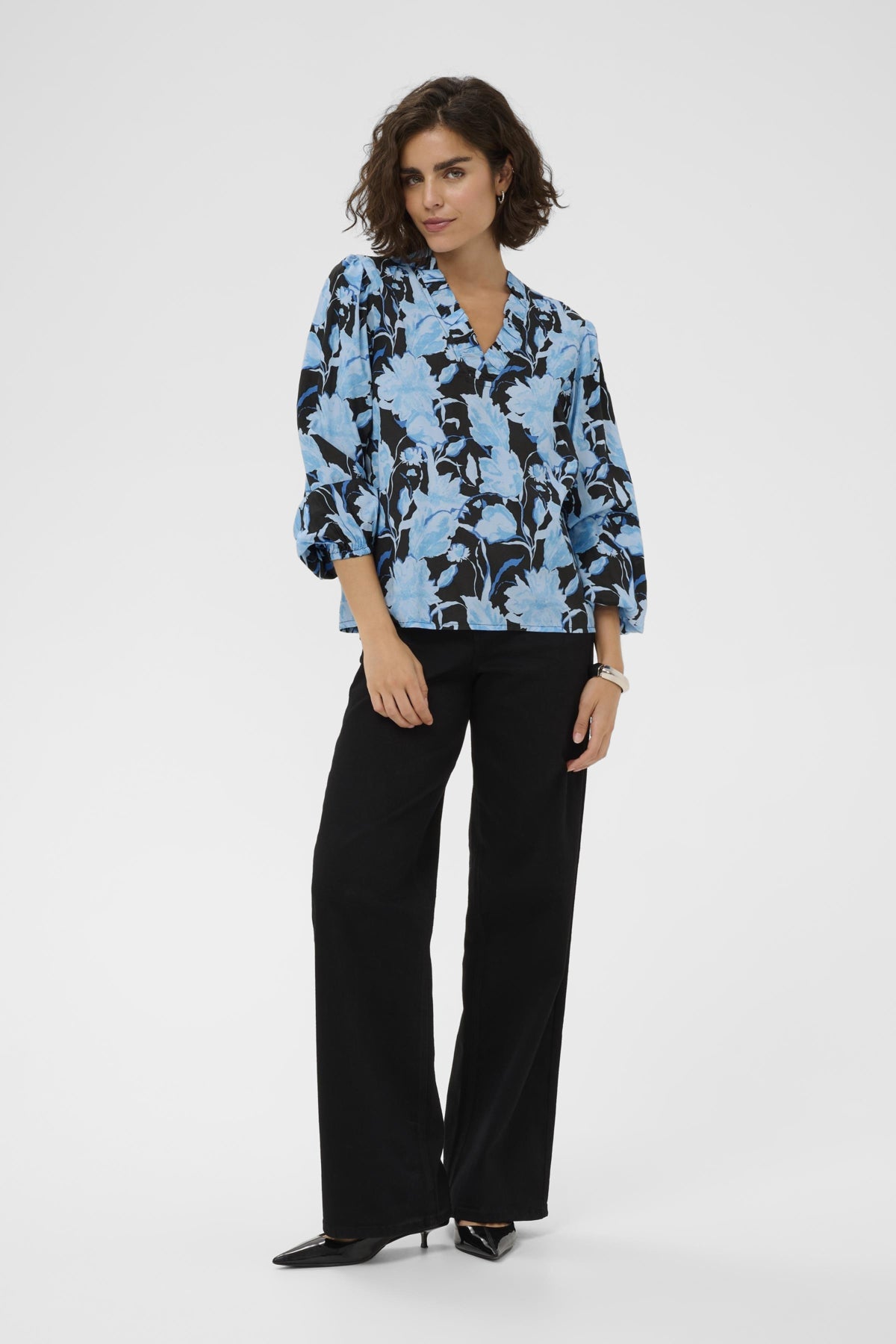 Kaffe Clothing KAsasia Blouse Blue Snake Flower