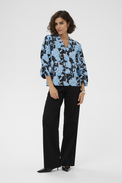 Kaffe Clothing KAsasia Blouse Blue Snake Flower