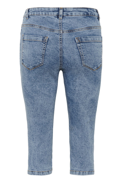 Kaffe Clothing KAvilma Capri Jeans Washed Blue Denim