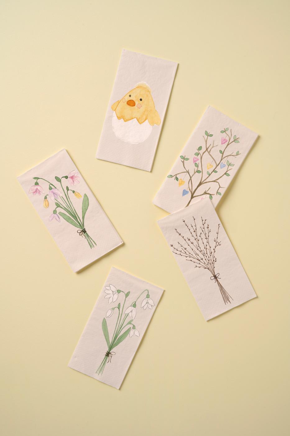 Ib Laursen Serviett 10x20 cm vårgren 16 stk/pakning