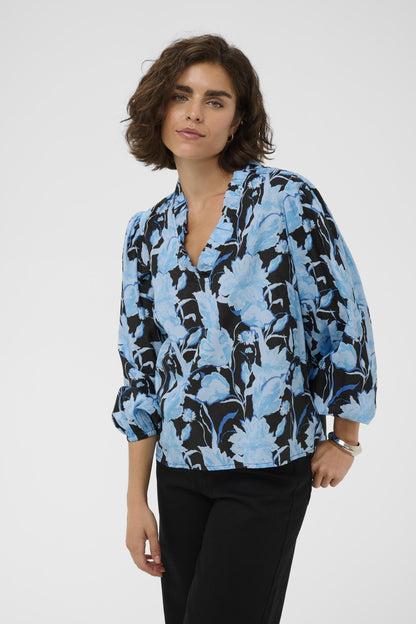 Kaffe Clothing KAsasia Blouse Blue Snake Flower