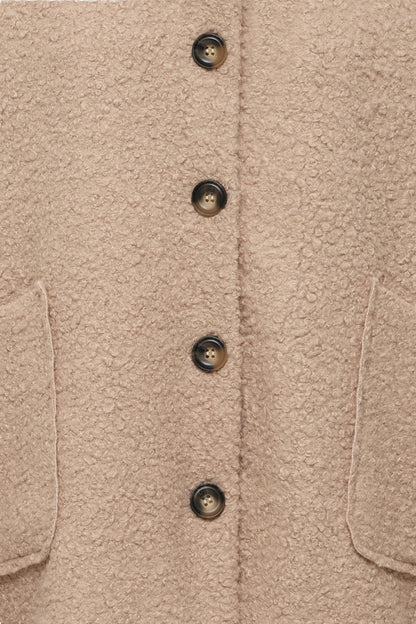 Sorbet SBcember Jacket – Sandfarget hettejakke med store lommer