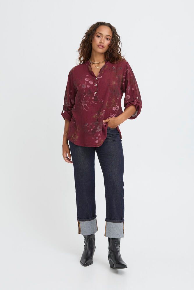 Sorbet SBalexa FL Blouse Cabernet - Red