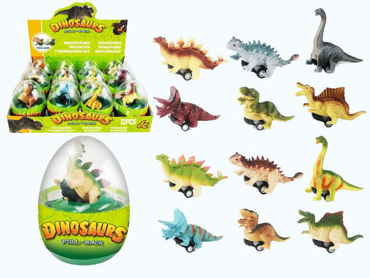DINOSAUR PULL BACK I EGG 12 ASS.