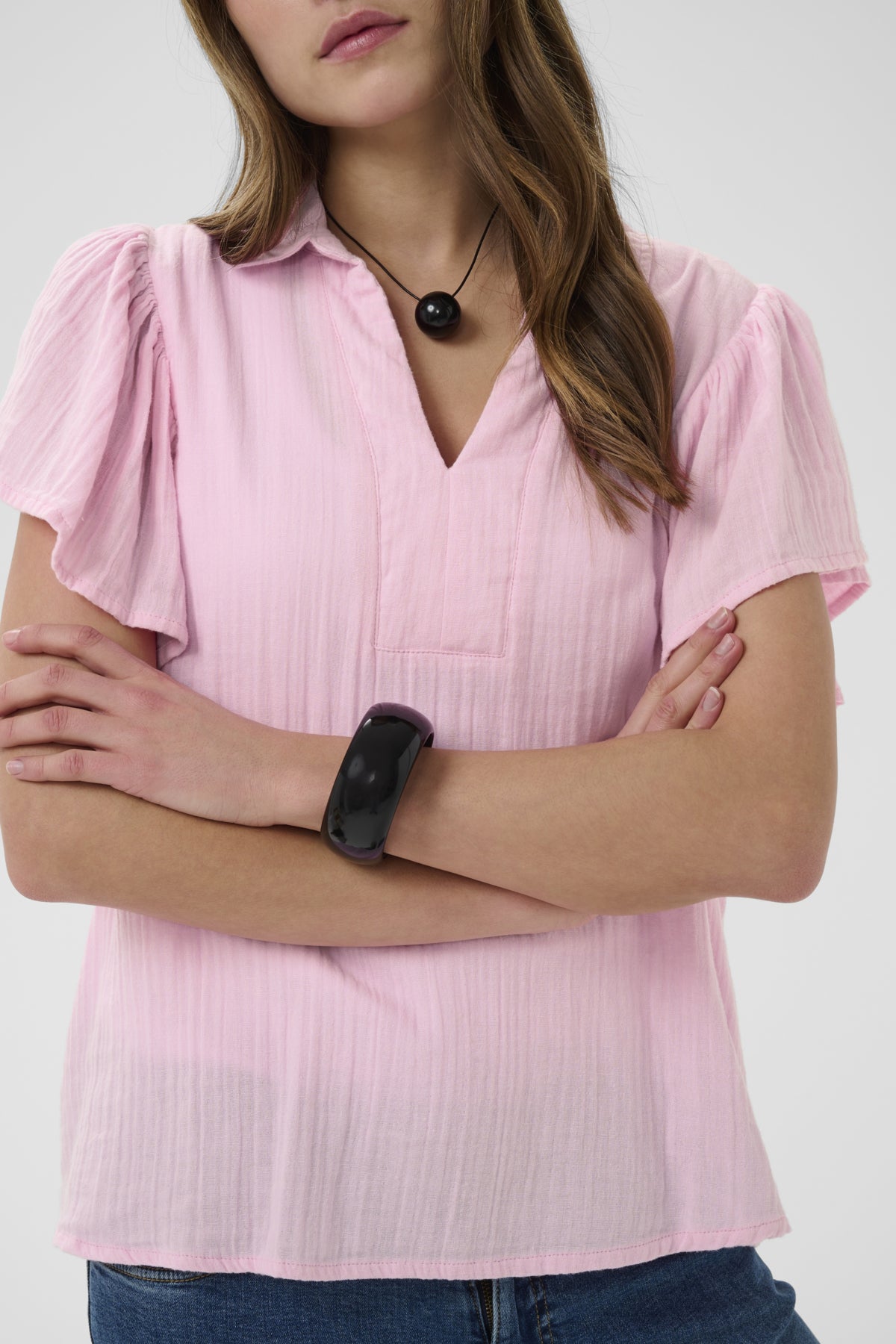 Culture CUpenny Elina – Lys rosa bluse med broderier