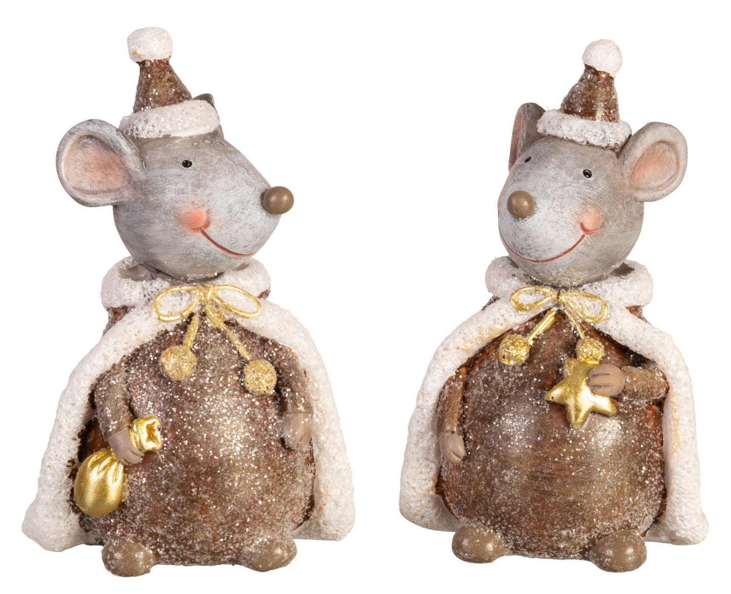 Mus Brun Beige Kappe h:9cm 2ass 70gram