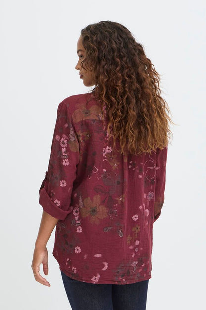 Sorbet SBalexa FL Blouse Cabernet - Red