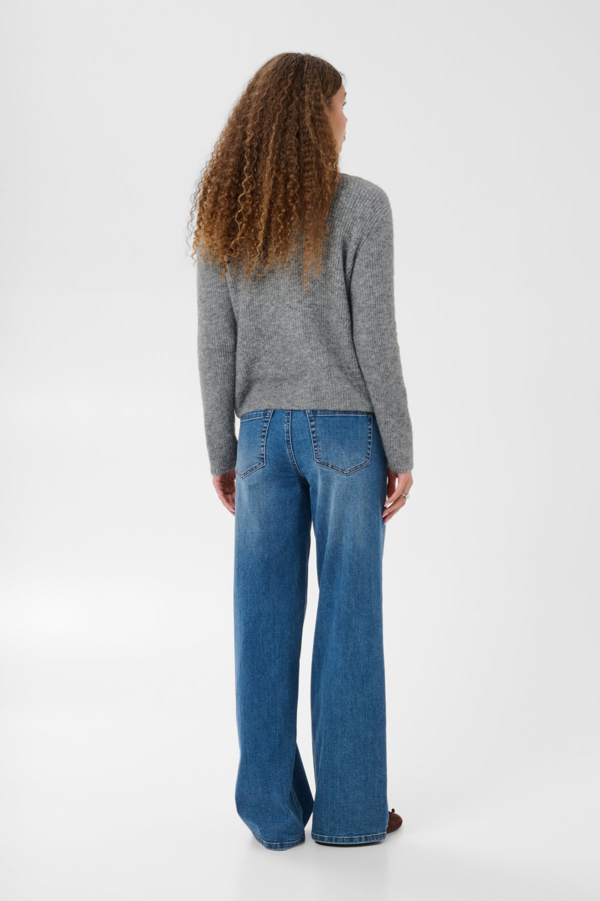 Kaffe Clothing KAmay Knit Cardigan Grey Melange
