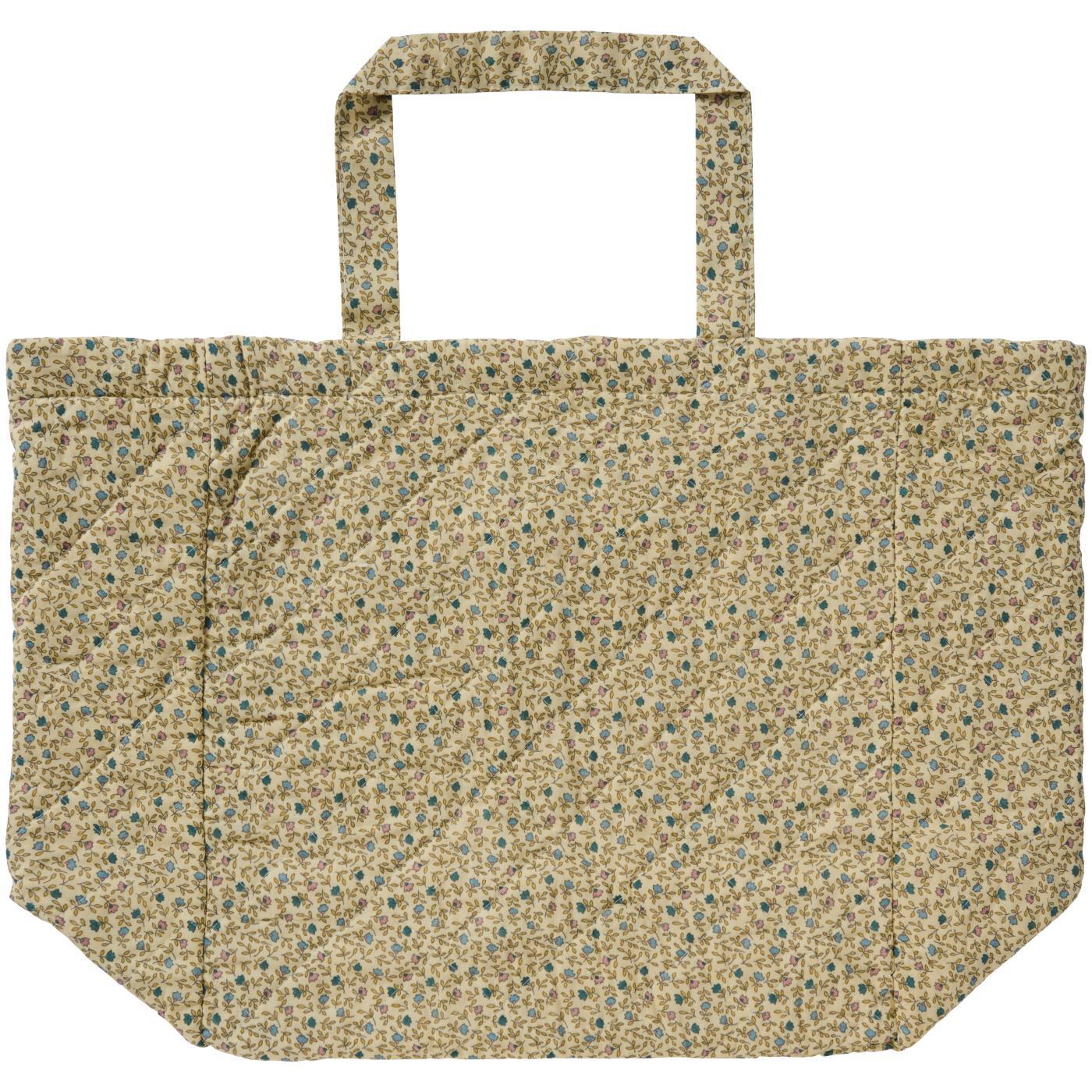 Ib Laursen - Beige quiltet veske med småblomstret mønster