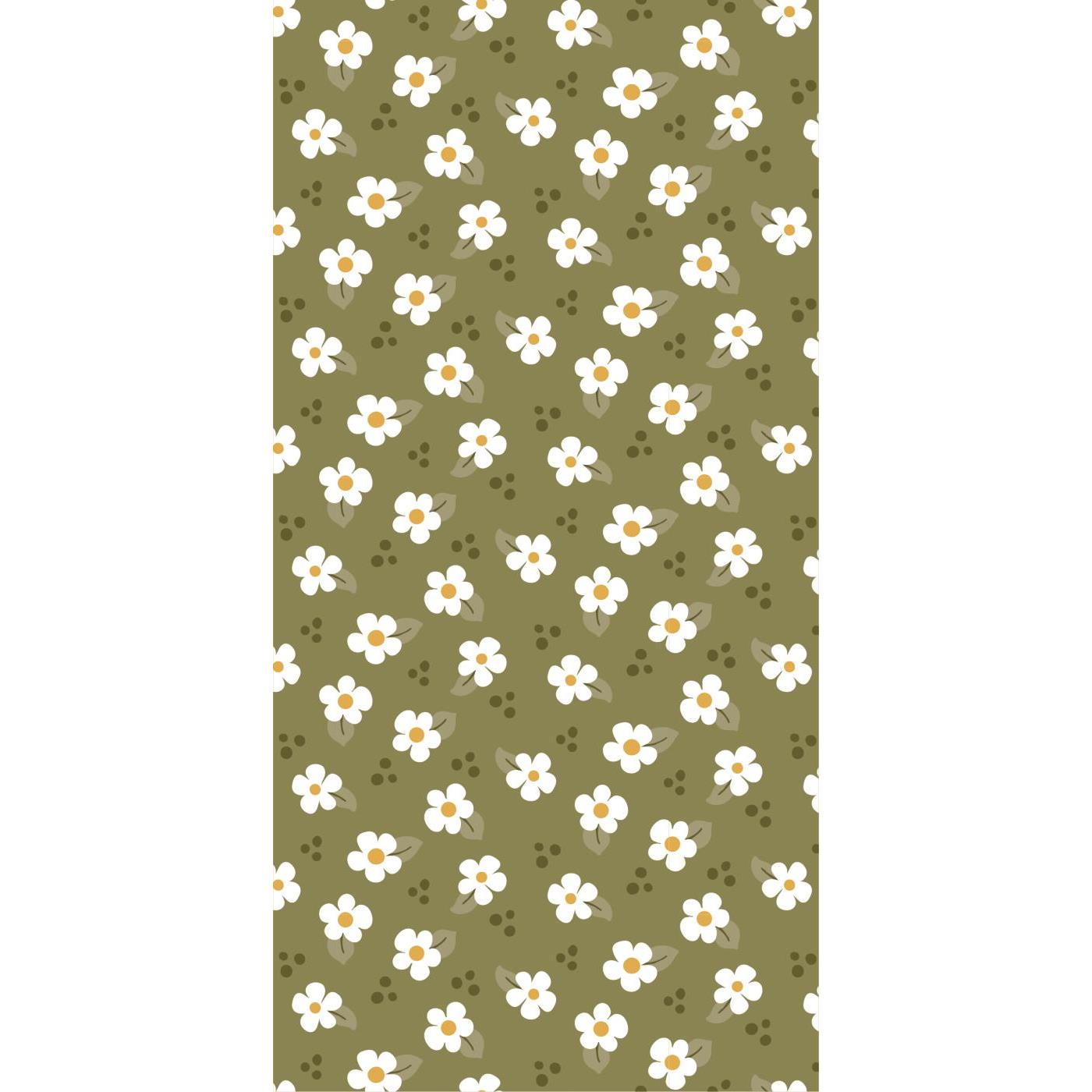 Ib Laursen Servietter 10x20 cm Grønne M/ Hvite blomster 16 stk/pakning