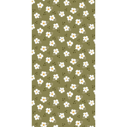 Ib Laursen Servietter 10x20 cm Grønne M/ Hvite blomster 16 stk/pakning