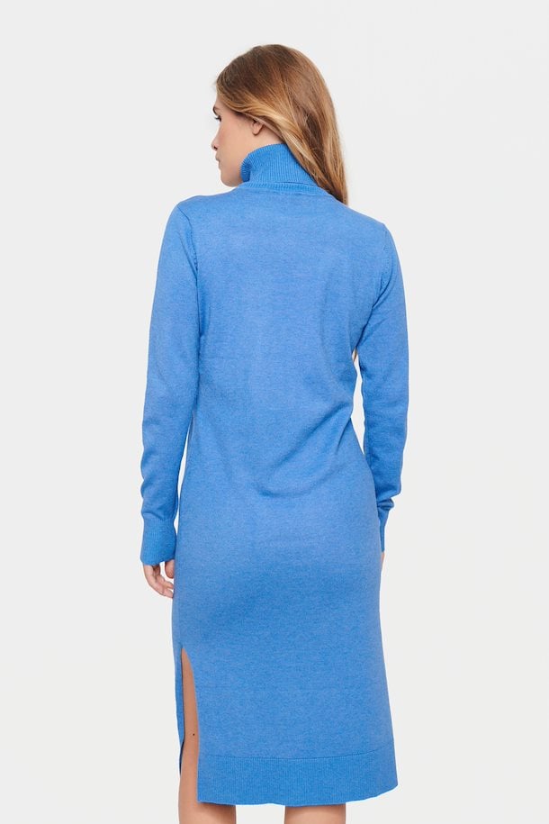 Saint Tropez MilaSZ Roll Neck Long Dress Dutch Blue Melange