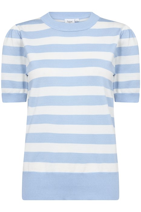 Saint Tropez MilaSZ SS Block Stripe Pullover Airy Blue Ice