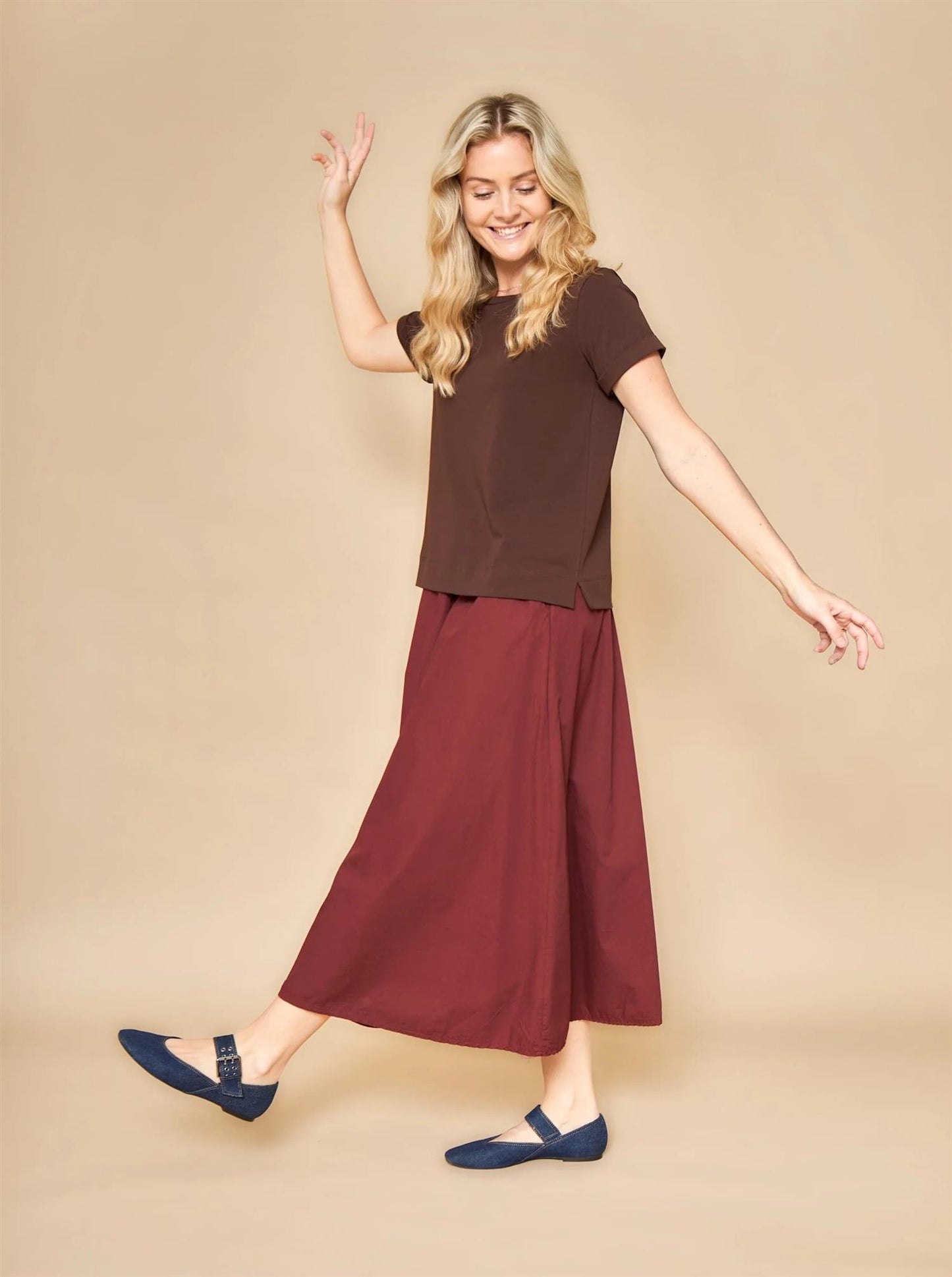 Black Colour BCabbie Skirt Plum