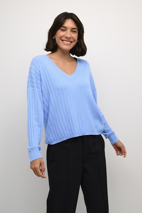 Kaffe Clothing KAlola Knit Pullover Vista Blue