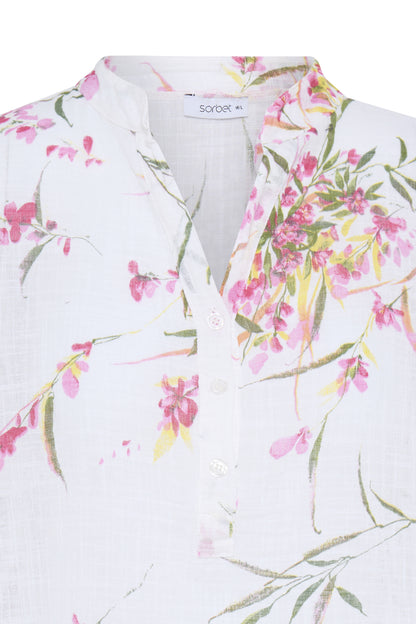 Sorbet SBalexa – Hvit bluse med blomsterprint