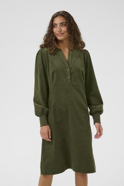 Culture CUula Rhaena LS Dress Burnt Olive