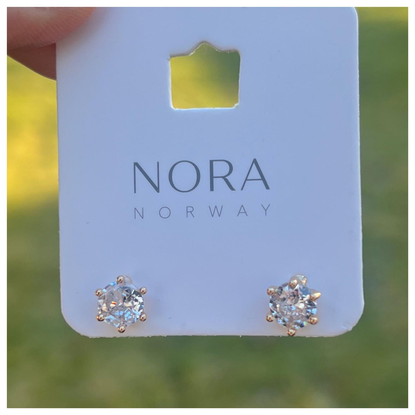 Nora Norway Kelly Stud Ear Gold Clear