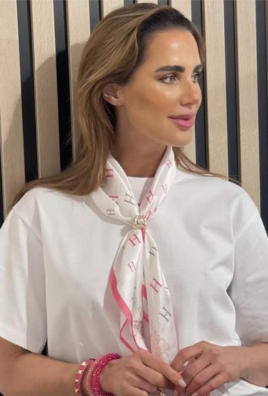 Silkeskjerf Bandanas - Rosa "H"