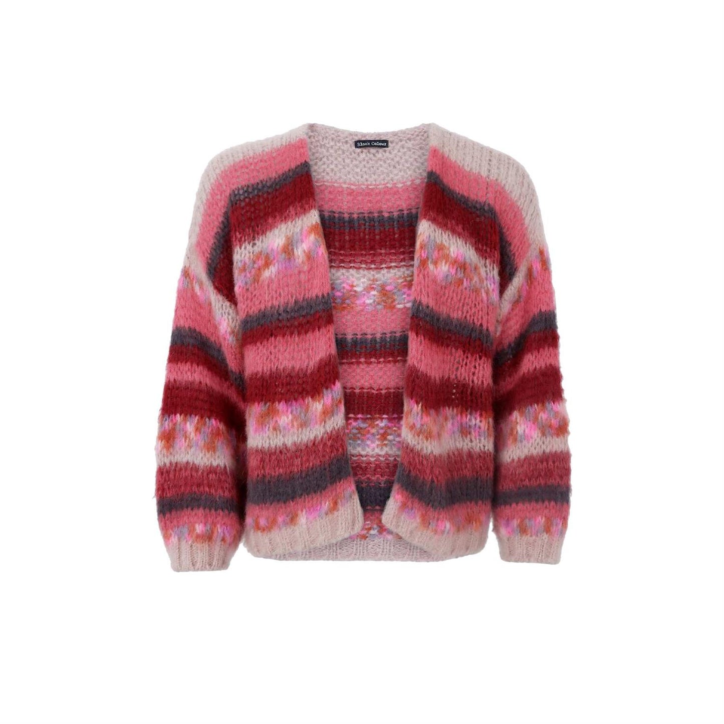 Black Colour BCfontana Multi Striped Cardigan Berry