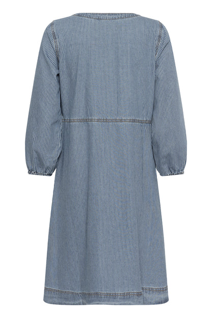 Culture CUayna 3/4 Sleeve Dress Blue/White Stripes