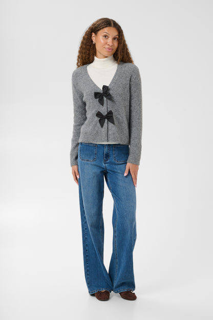 Kaffe Clothing KAmay Knit Cardigan Grey Melange