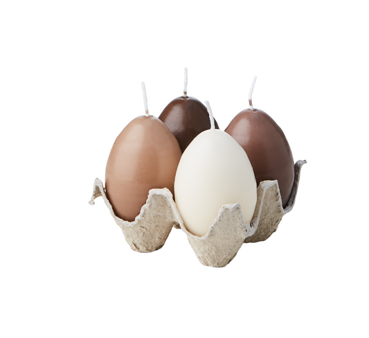 Affari EGG CANDLES Hen egg, 4-pack, Brown/beige/ivory