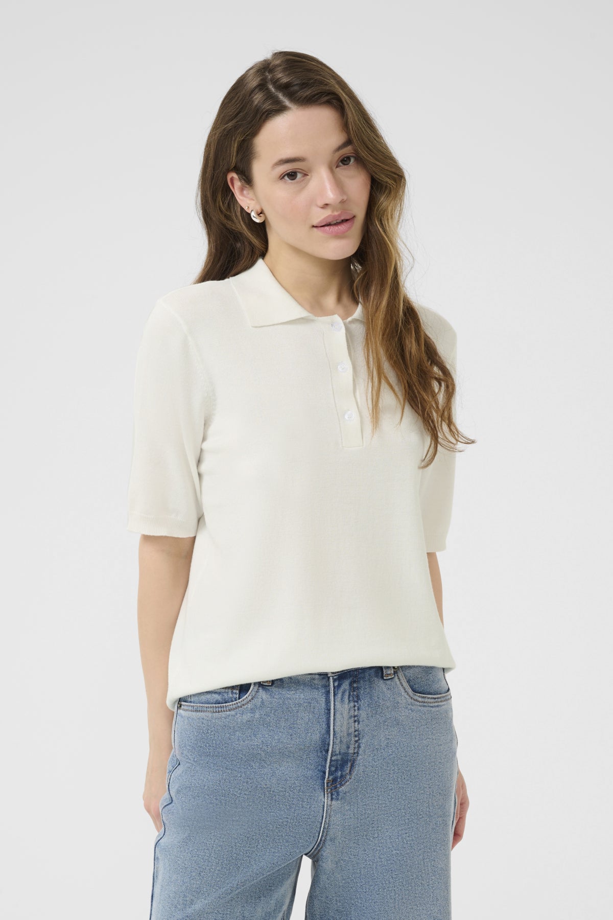 Kaffe Clothing KAlizza Basic Polo Pullover Chalk