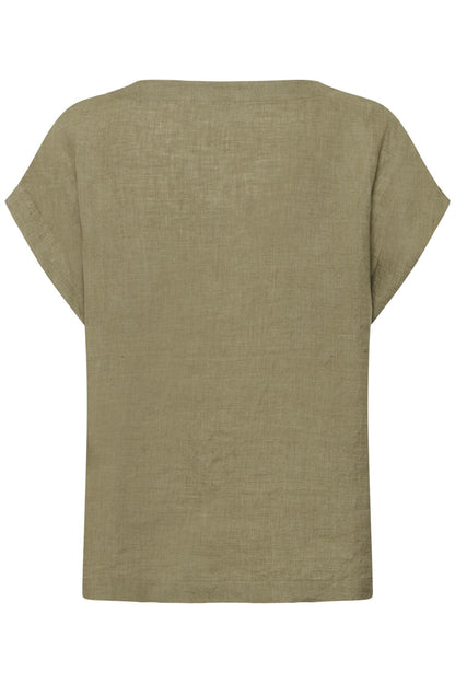 Culture CUaniela Molly – Mosegrønn bluse med lette vingeermer