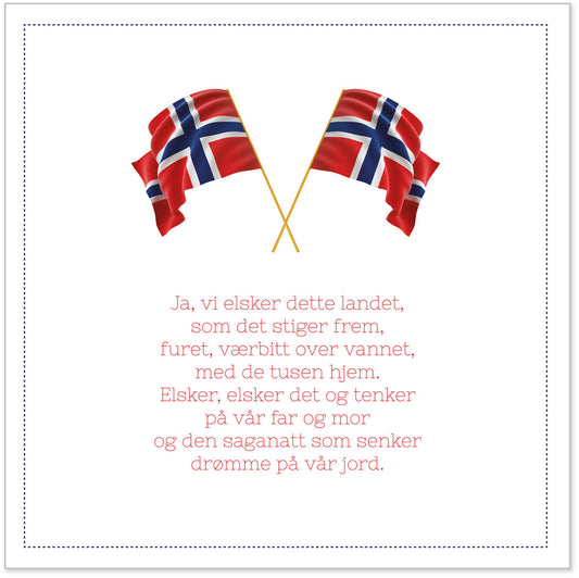 Serviett 17. mai Ja vi elsker... Norge Lunsjserviett 20 stk 3-lags 33x33cm