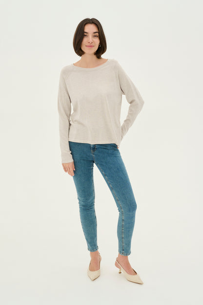Culture CUannemarie Solid Jumper Warm Sand Melange