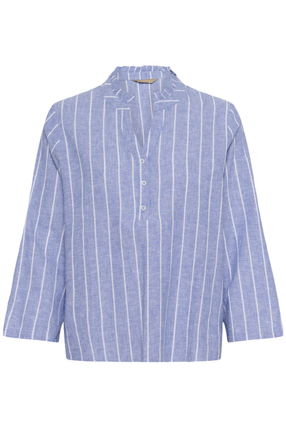 Culture CUarletty Blouse - Powder Blue/Gardenia Stripe