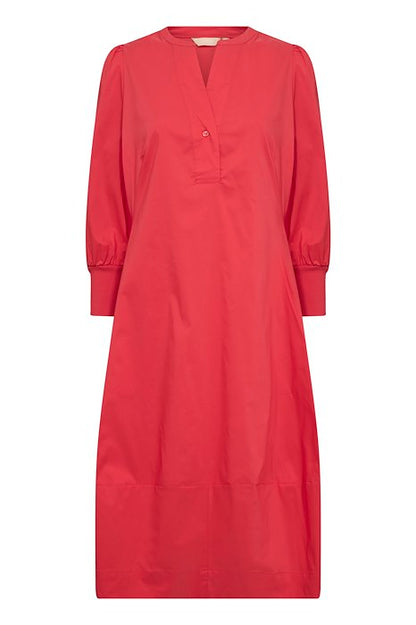 Culture CUantoinett 3/4 Sleeve Dress Fiery Red