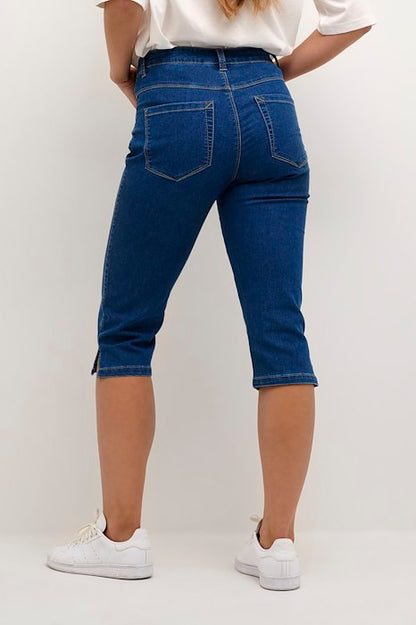 Kaffe Clothing KAvicky Capri Jeans Medium Blue Washed Denim