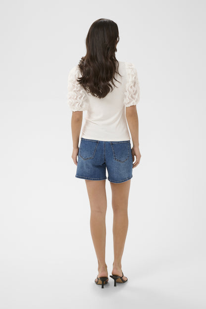 Kaffe Clothing KAlindsay Frill T-shirt - Chalk