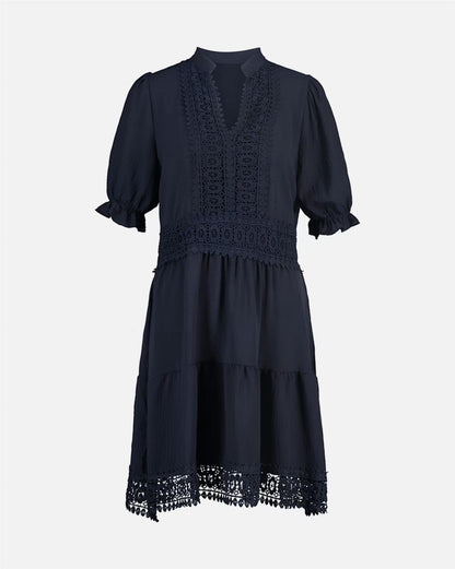 Floyd Kjole Karianne Navy M/kort Erm