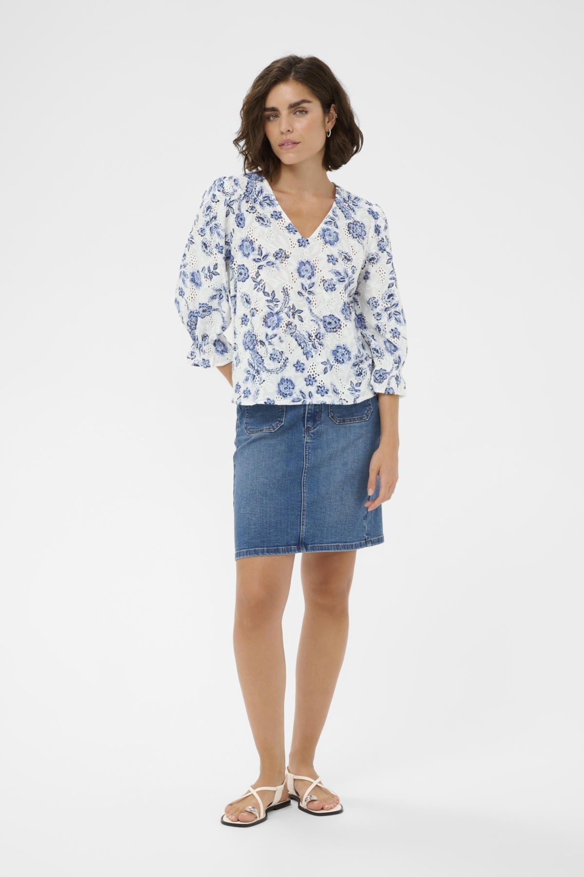 Kaffe Clothing KAluisa Blouse - Chalk Midnight Flower