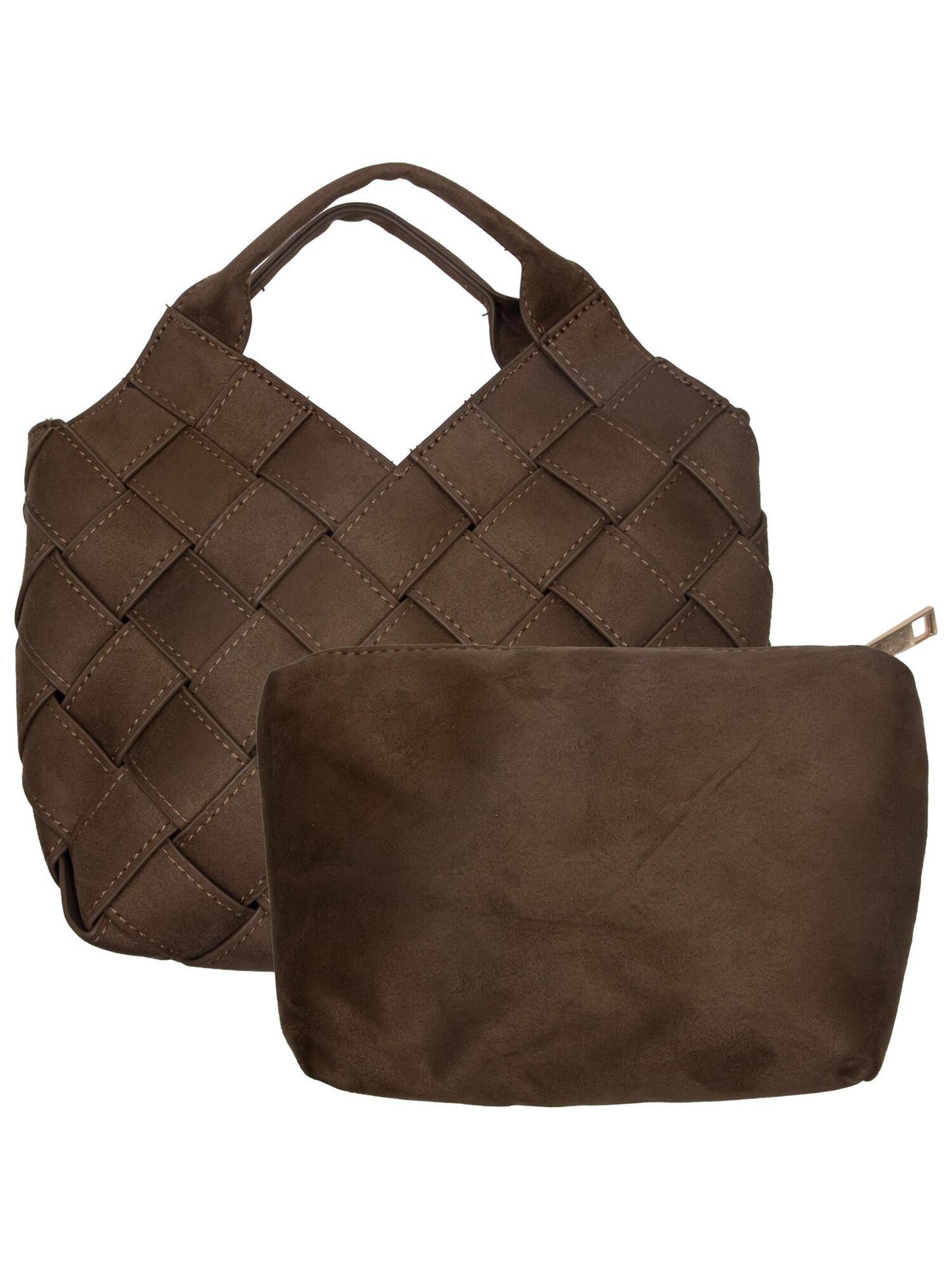 Håndveske "flettet" velvet brun