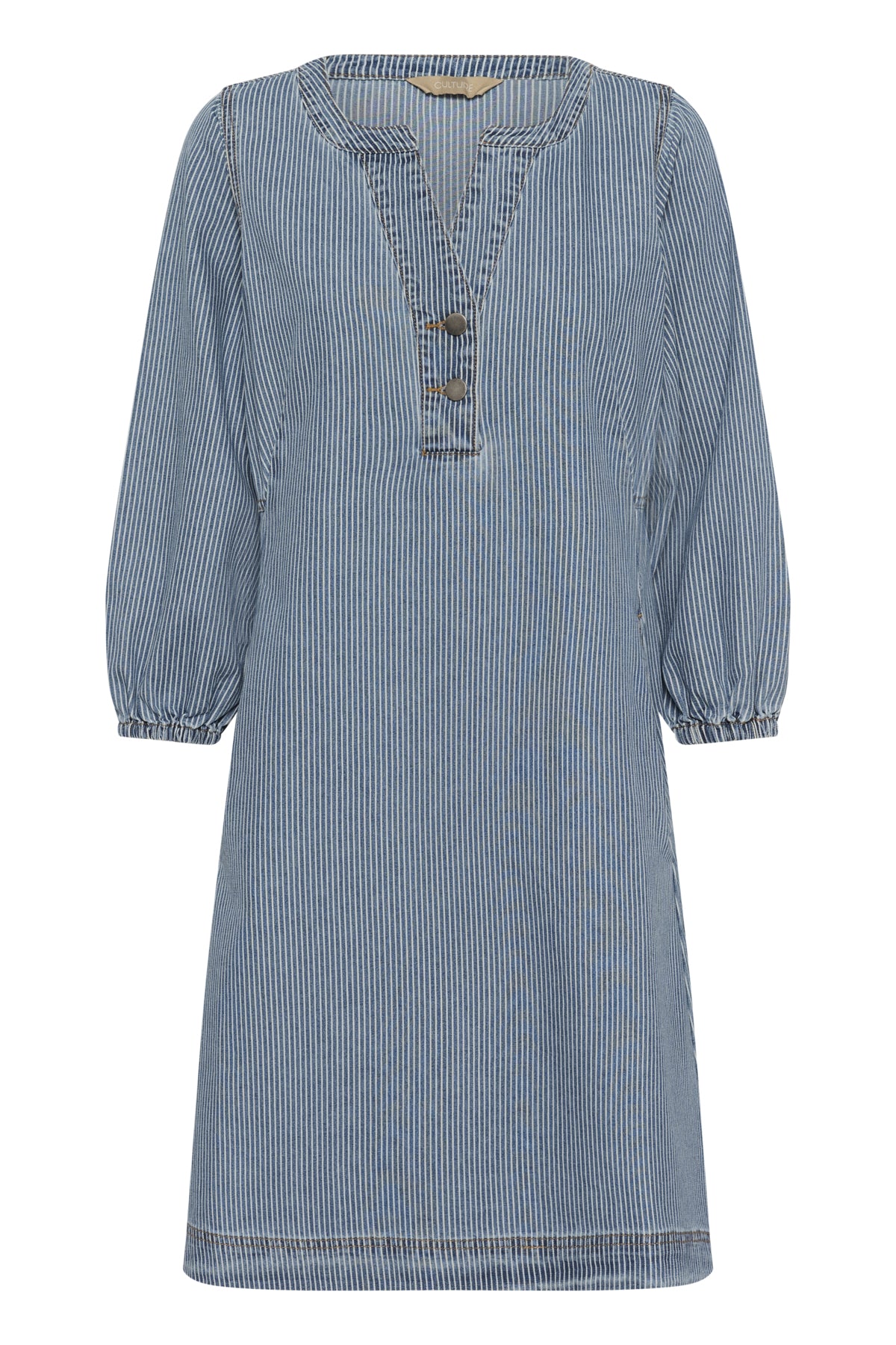 Culture CUayna 3/4 Sleeve Dress Blue/White Stripes