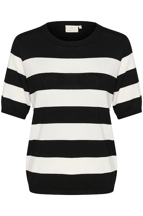 Kaffe Clothing KAlizza Striped Knit Black/Chalk Bold Stripe