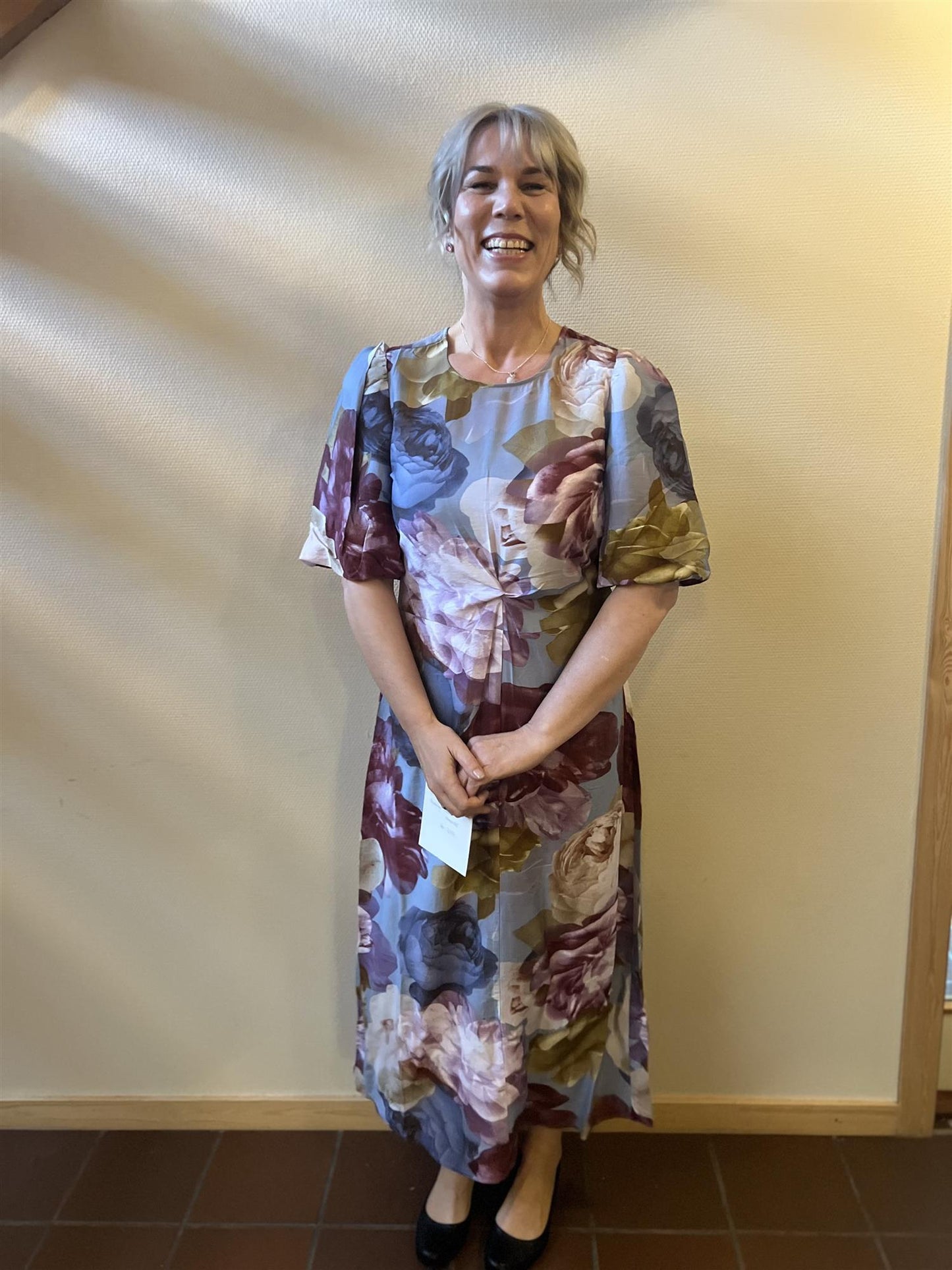 Culture CUmagna Greece Long Dress Blue/Pink/Yellow Flower