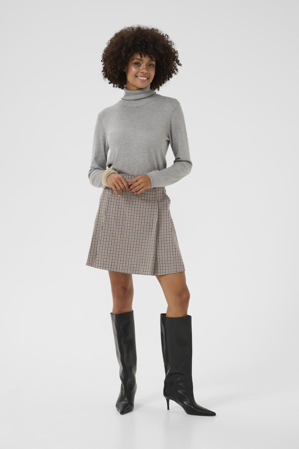 Culture CUchecka Skirt Brown Check