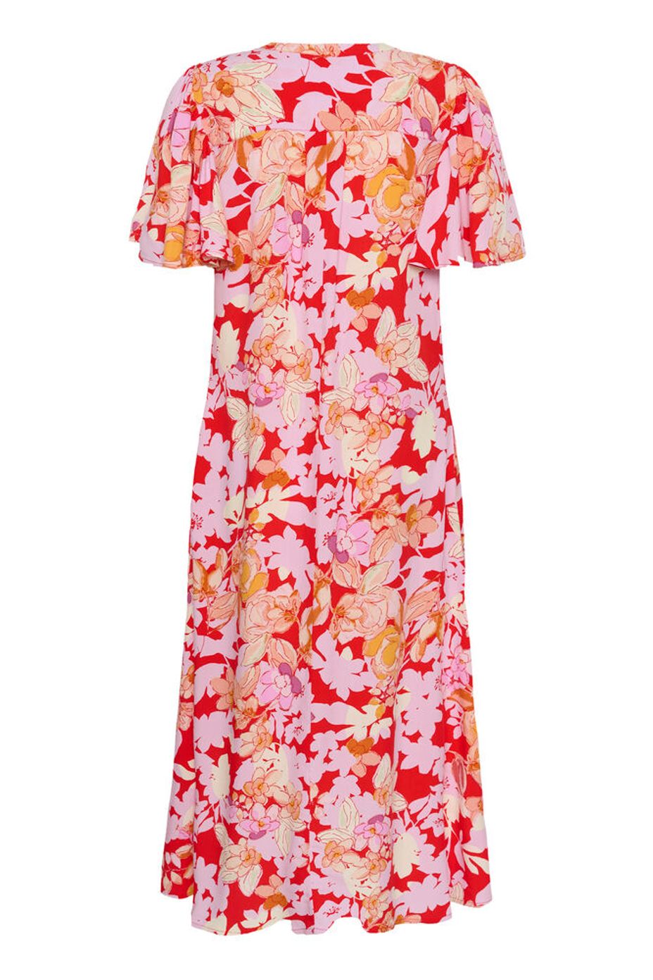 Culture CUaudrey Bello Long Dress Red/Pink Flower