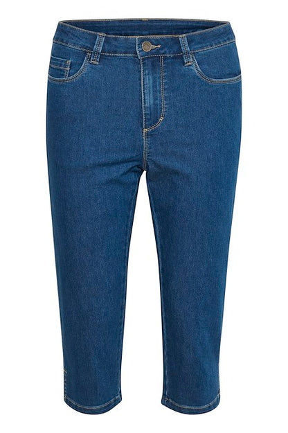 Kaffe Clothing KAvicky Capri Jeans Medium Blue Washed Denim